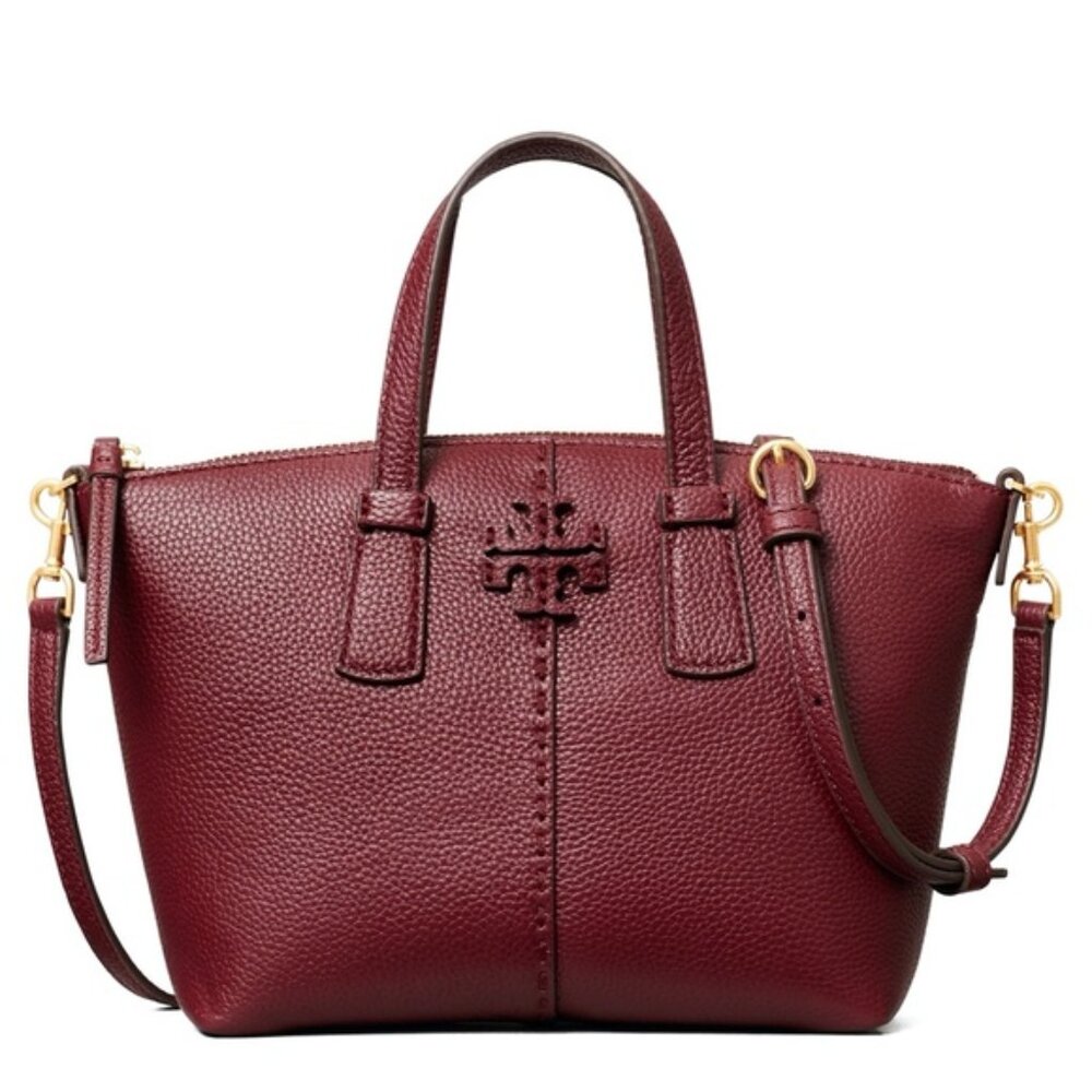 VGUC Tory Burch McGraw Top Zip Pebbled Satchel